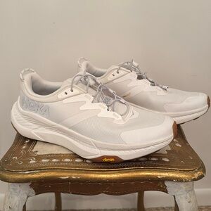 HOKA® Transport Sneakers in White with Vibram Gum Sole Size 9.5 *never worn